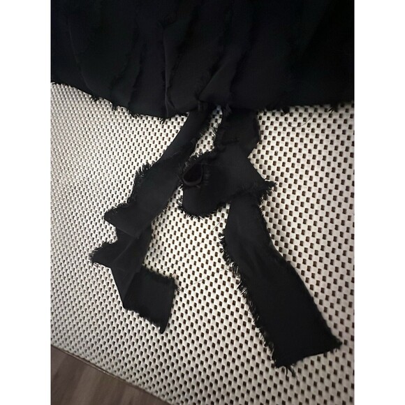 Max Studio Womens Black Cami Sz Small Sleeveless Top All Over Raw Hem Blousy Fit - Picture 4 of 10